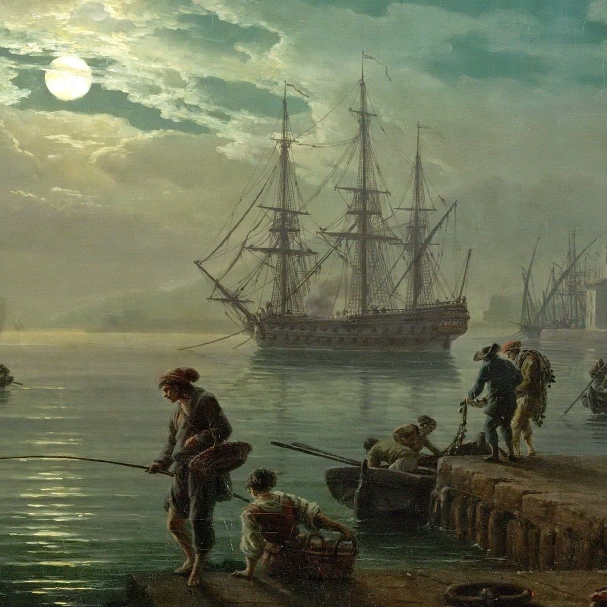 A Port in the Moonlight - Canvas Wrap