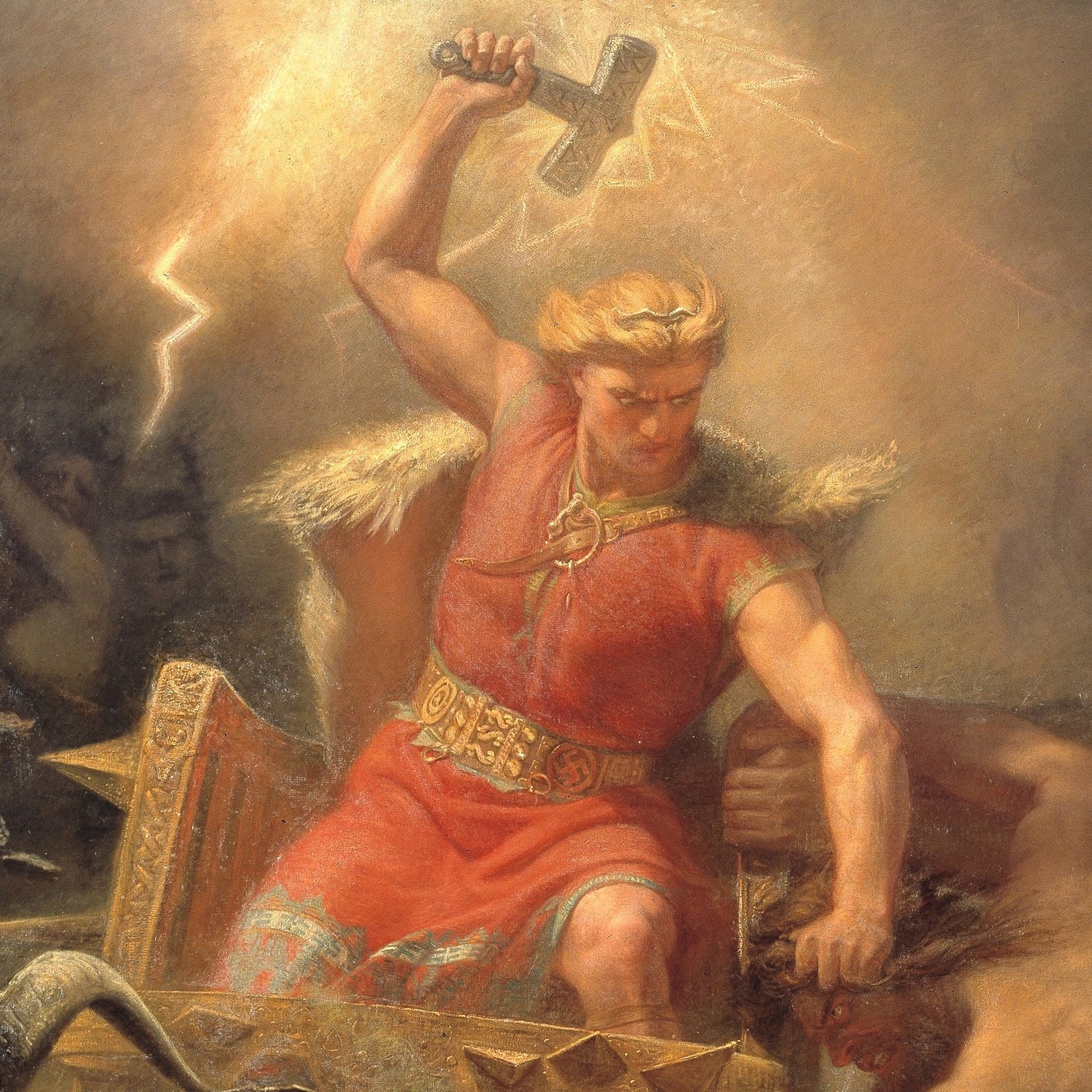 Thor's Fight with the Giants - Canvas Wrap