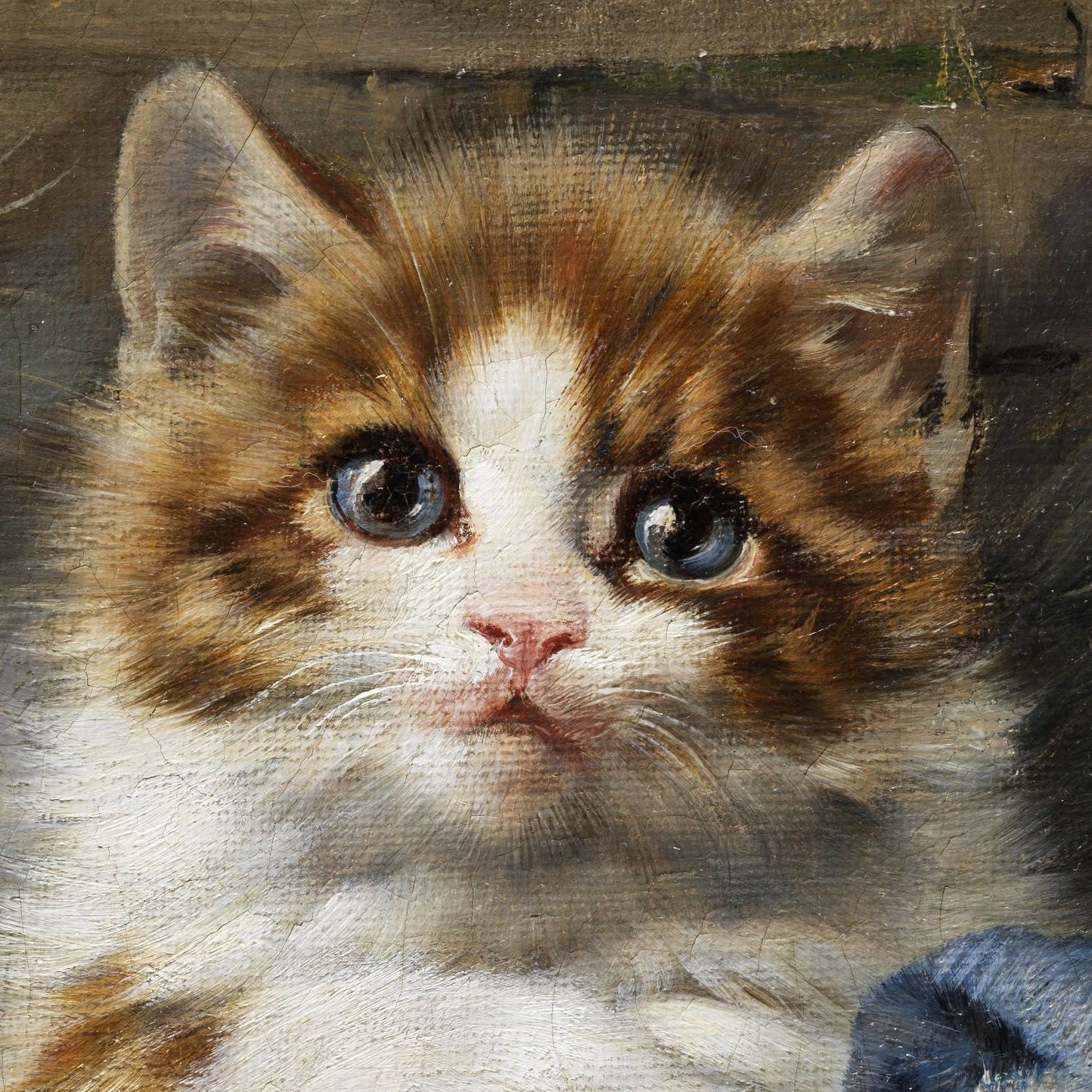 Two Kittens in a Basket - Canvas Wrap