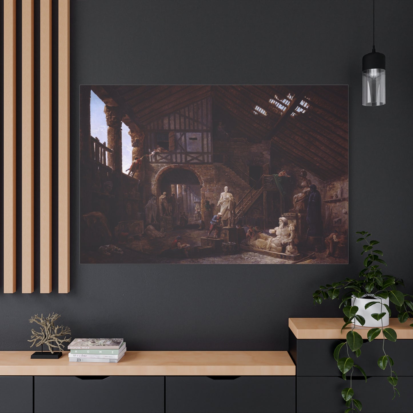 Studio of an Antiquities Restorer in Rome - Canvas Wrap