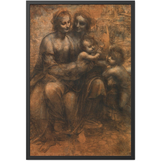 Virgin and Child with St Anne and John the Baptist - Framed Print