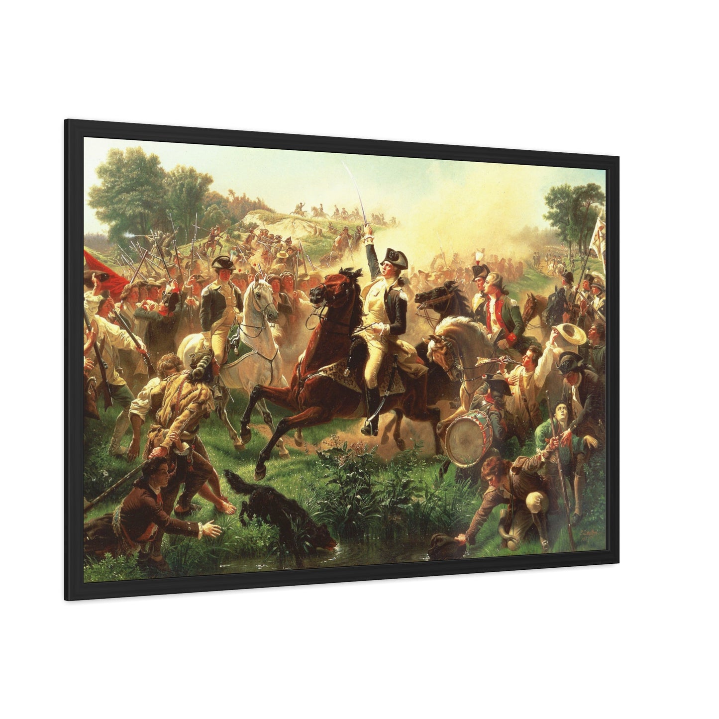 Washington Rallying the Troops at Monmouth - Framed Print