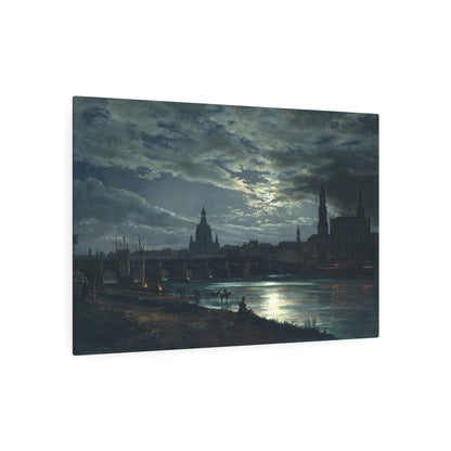 View of Dresden by Moonlight - Metal Print