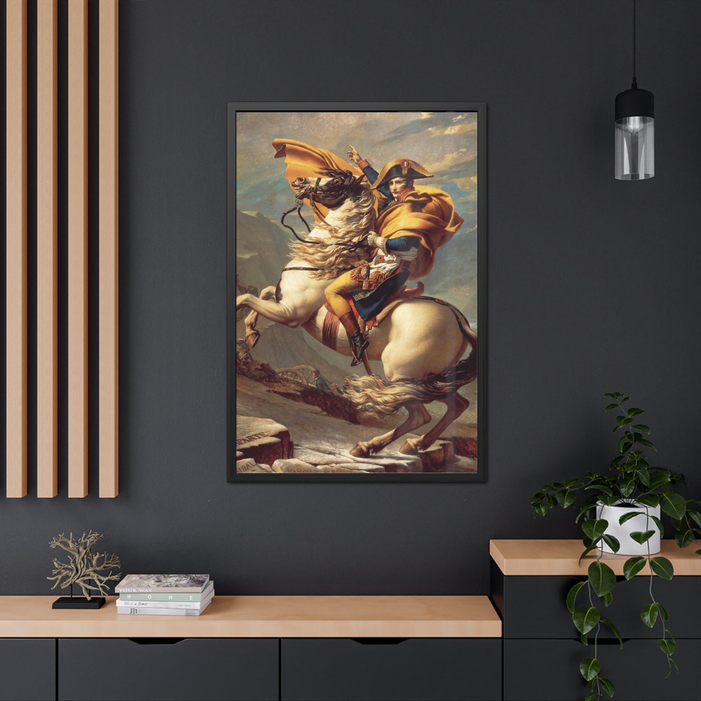 Napoleon crossing the Alps - Framed Print