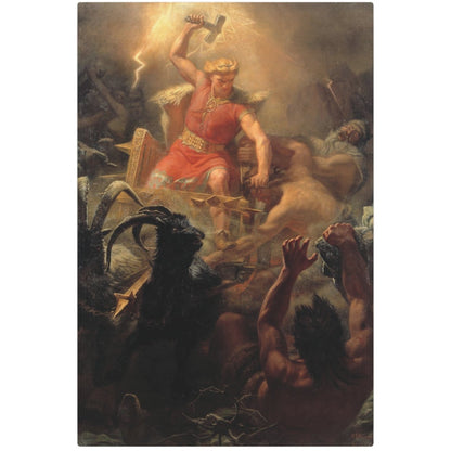 Thor's Fight With the Giants - Metal Print