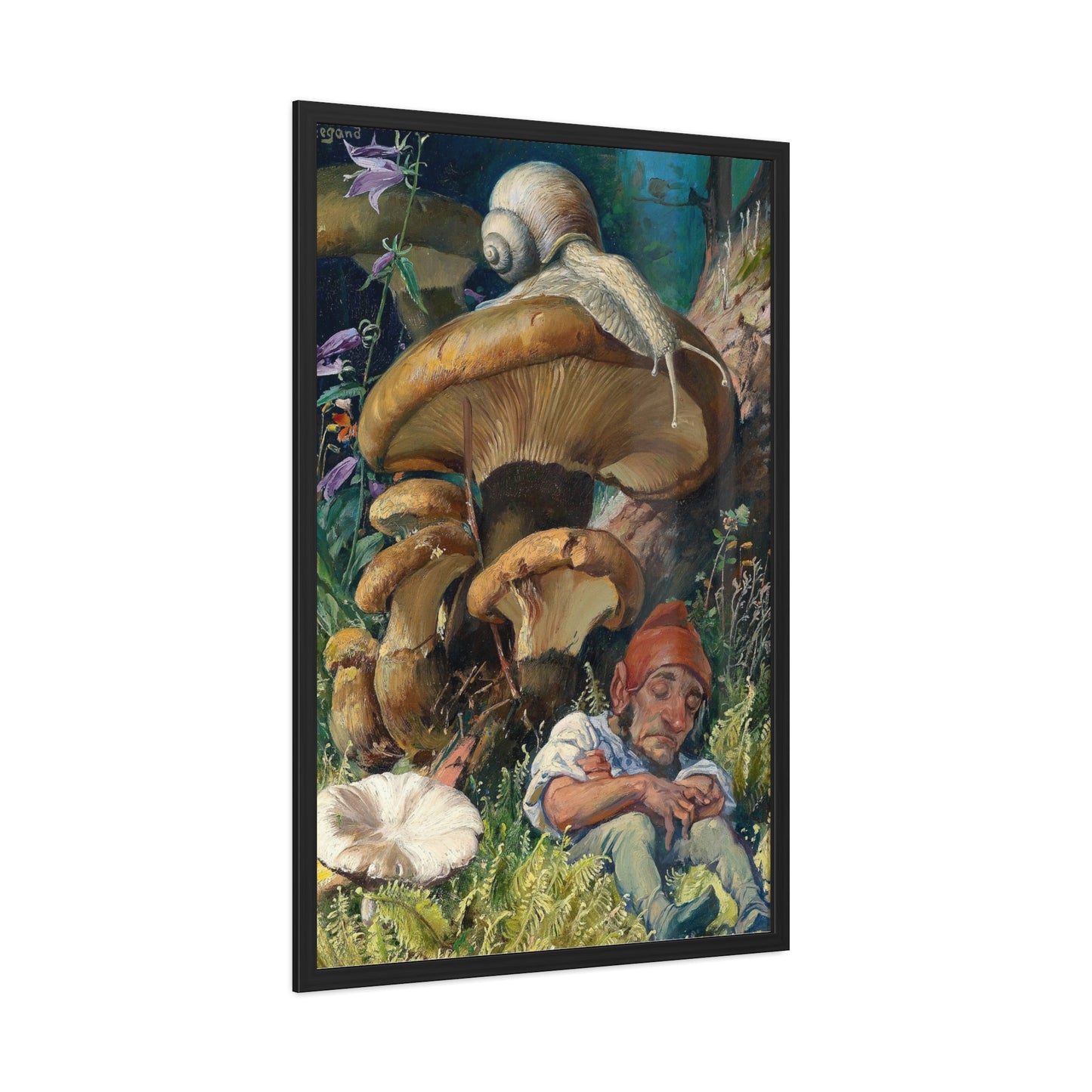 Snail and a Dwarf - Framed Print