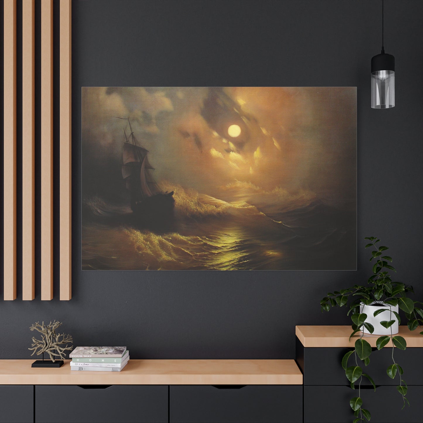 Stormy Sea at Night - Canvas Wrap