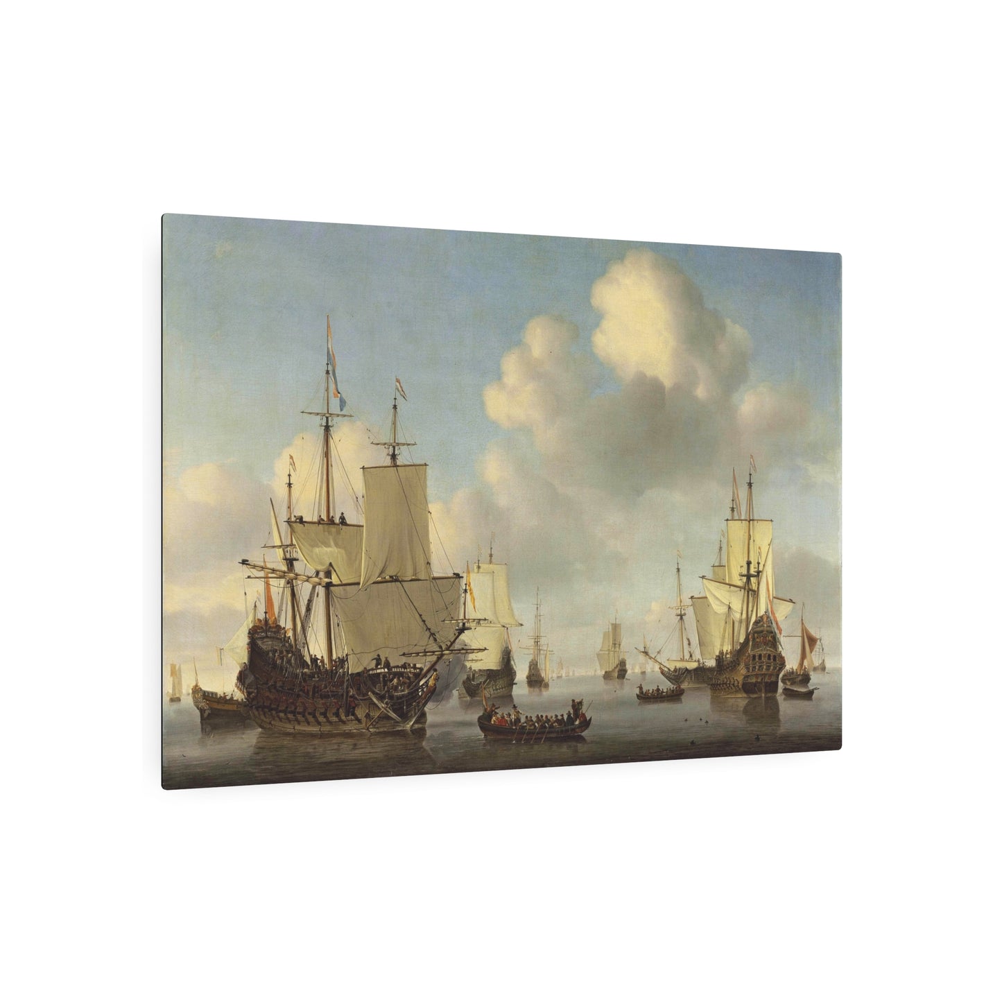 Dutch Ships in a Calm Sea - Metal Print