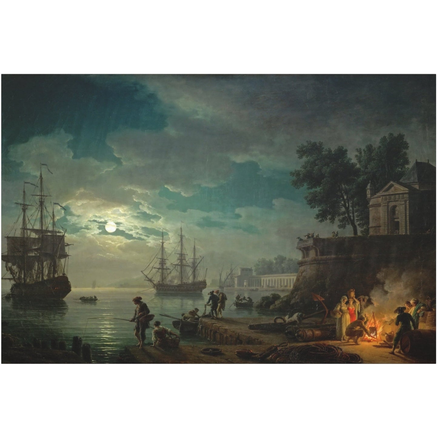 A Port in the Moonlight - Canvas Wrap
