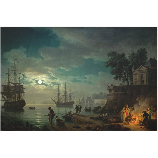 A Port in the Moonlight - Canvas Wrap