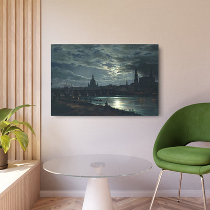 View of Dresden by Moonlight - Metal Print