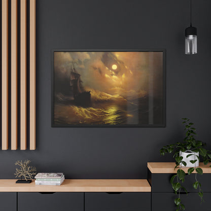 Stormy Sea at Night -  Framed Print