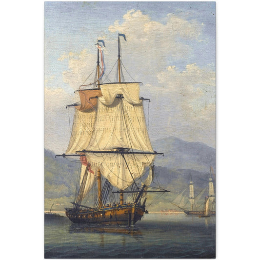 A 16-Gun Brig at Anchor in the Cove of Cork - Canvas Wrap