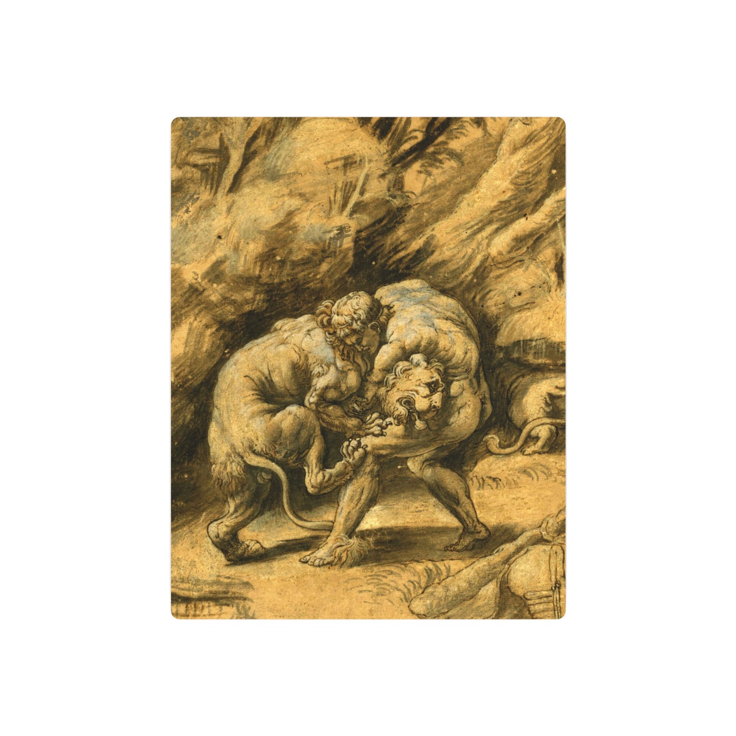 Hercules and the Nemean Lion - Metal Print