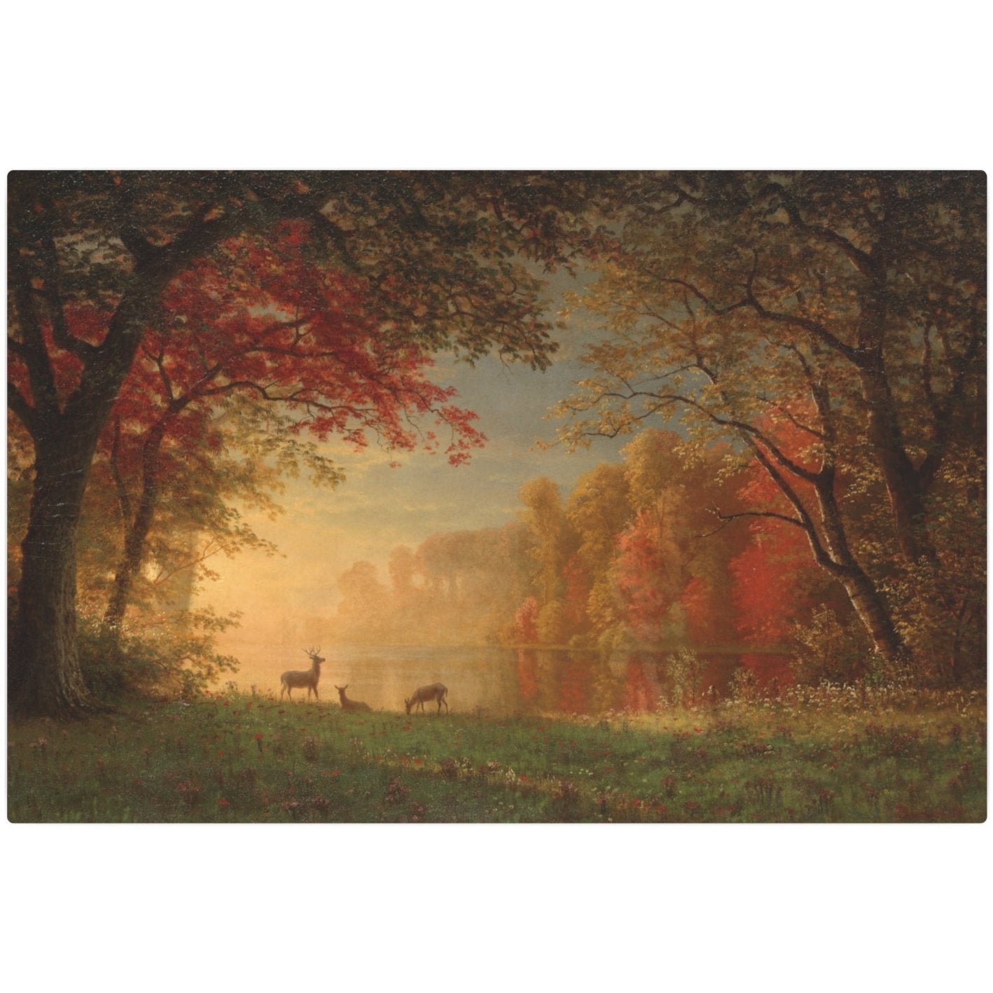 Deer by a Lake - Metal Print