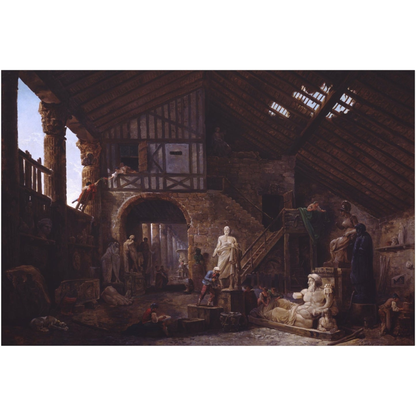 Studio of an Antiquities Restorer in Rome - Canvas Wrap