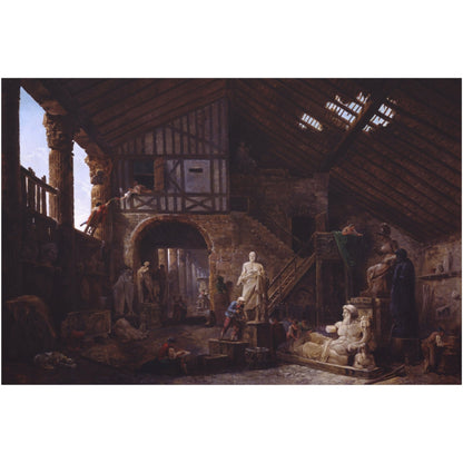 Studio of an Antiquities Restorer in Rome - Canvas Wrap