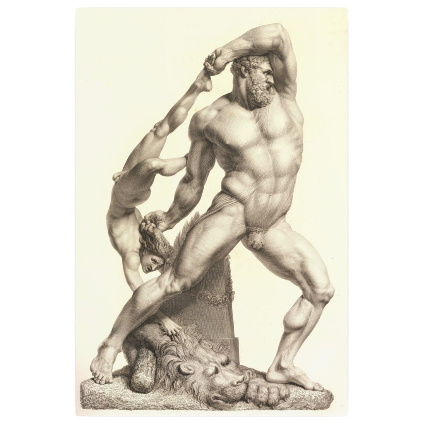 Hercules and Lichas - Metal Print