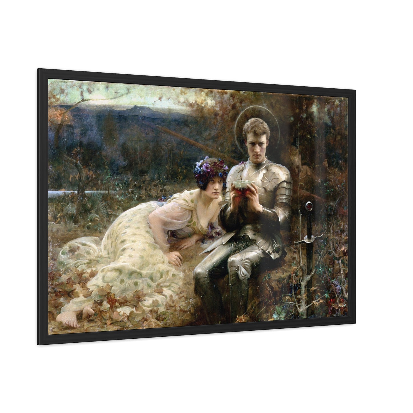 The Temptation of Sir Percival - Framed Print