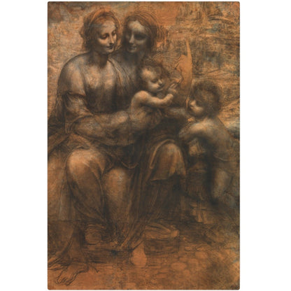 Virgin and Child with Saint Anne and John the Baptist - Metal Print