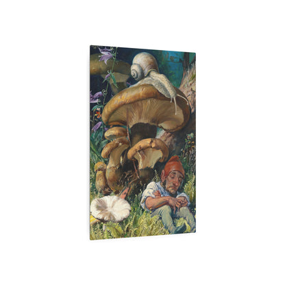 Snail and a Dwarf - Metal Print