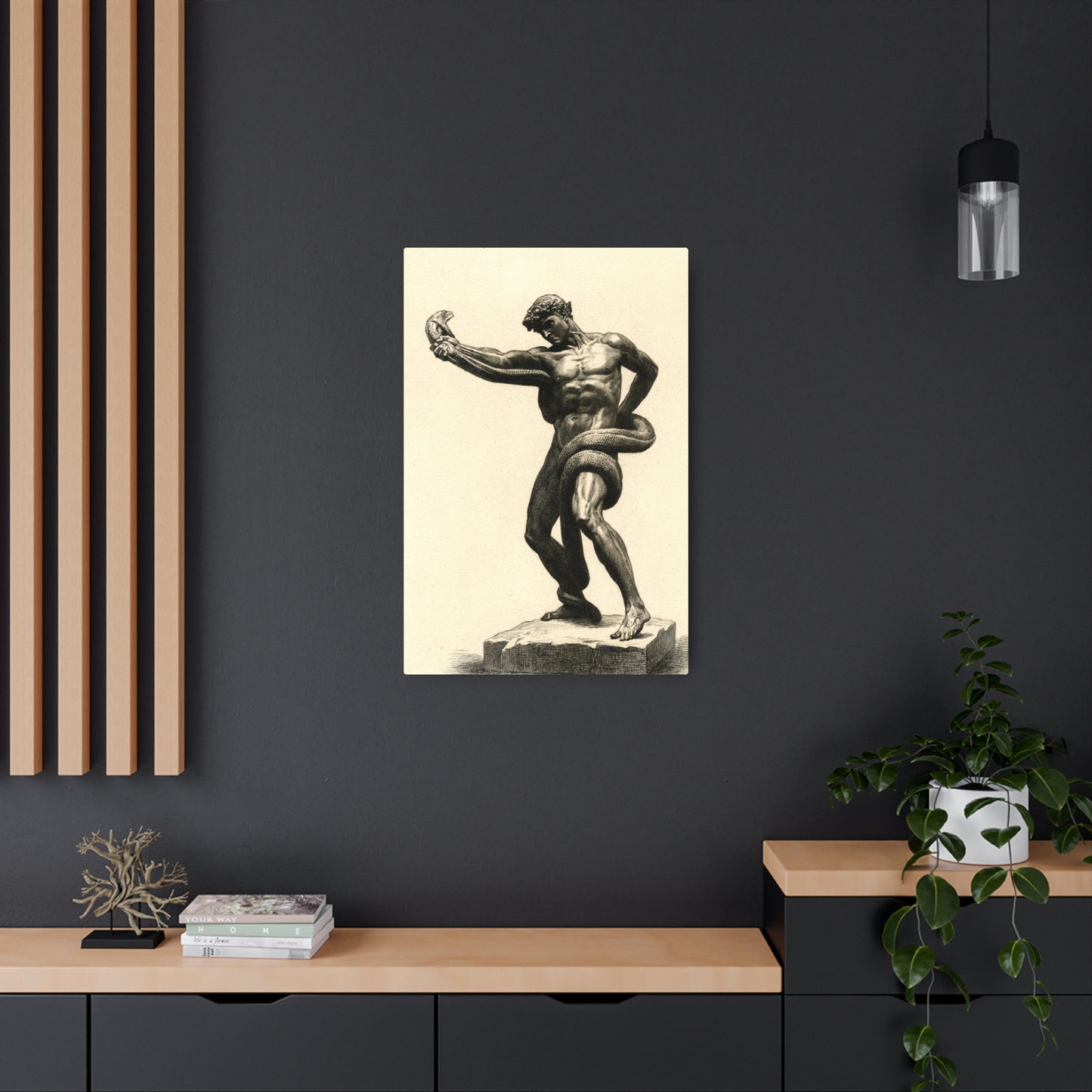 The Athlete Wrestling With a Python - Metal Print