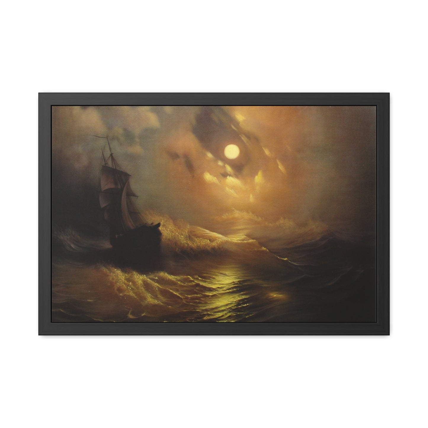 Stormy Sea at Night -  Framed Print