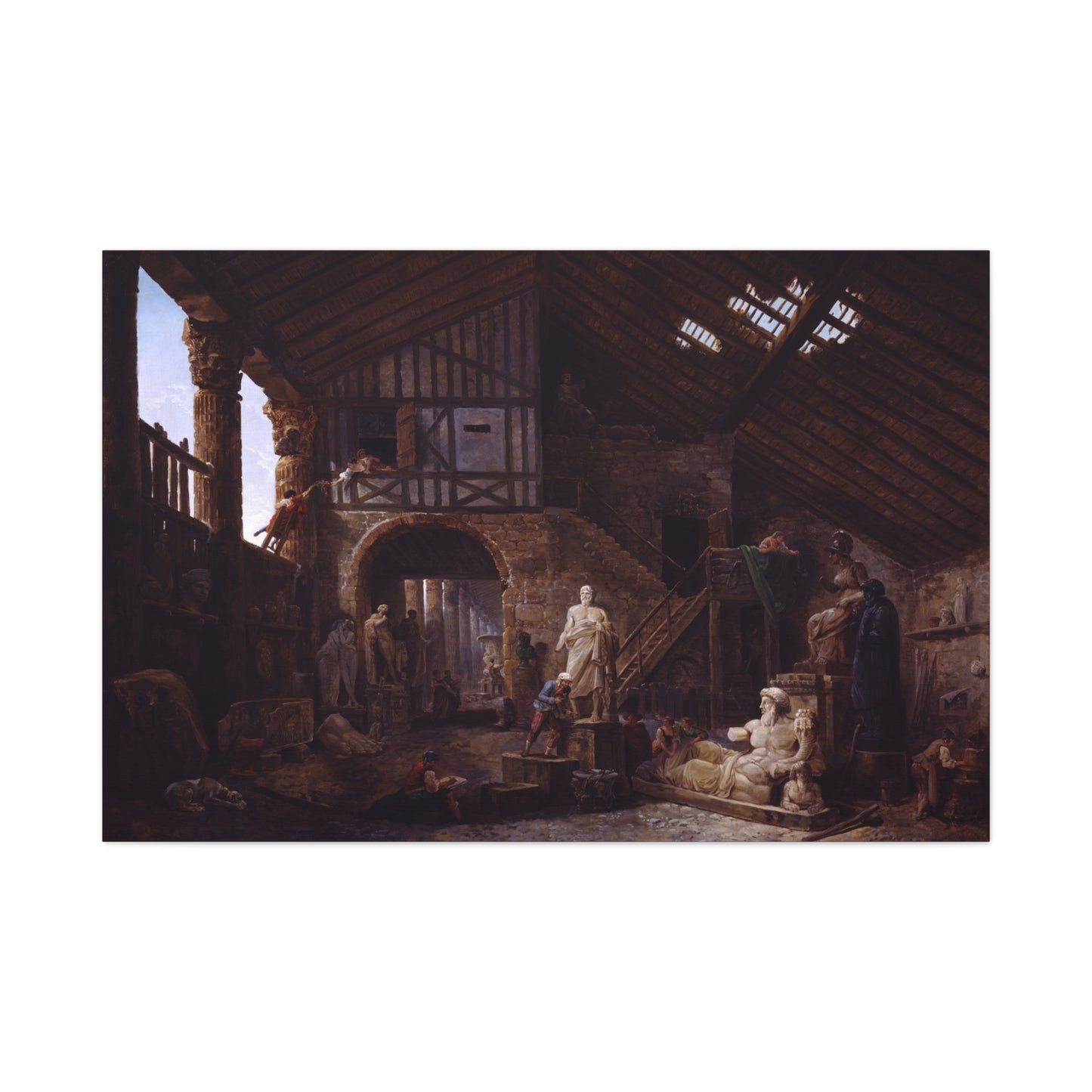 Studio of an Antiquities Restorer in Rome - Canvas Wrap
