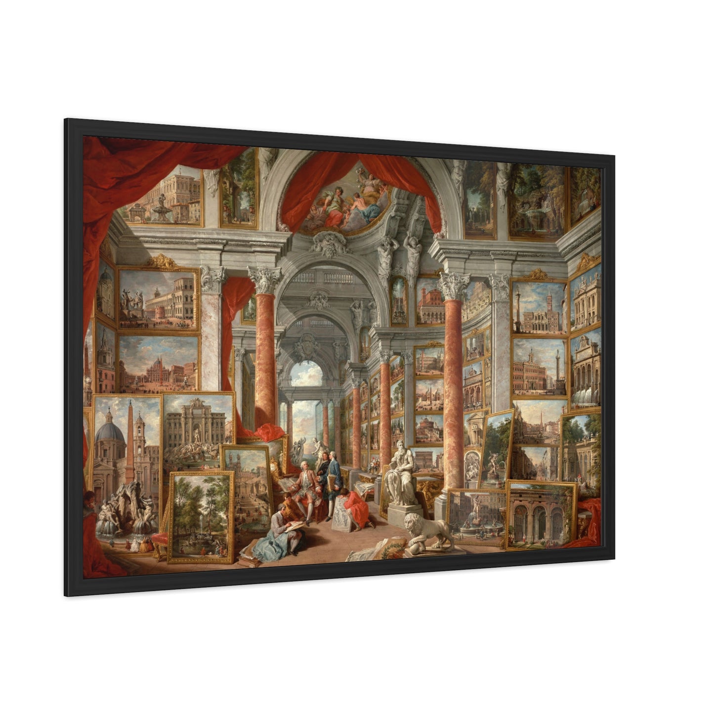 Picture Gallery with Views of Modern Rome - Framed Print