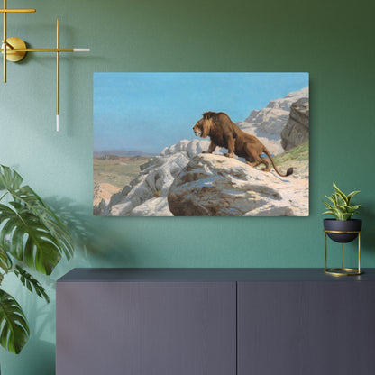 Lion on the Watch - Metal Print