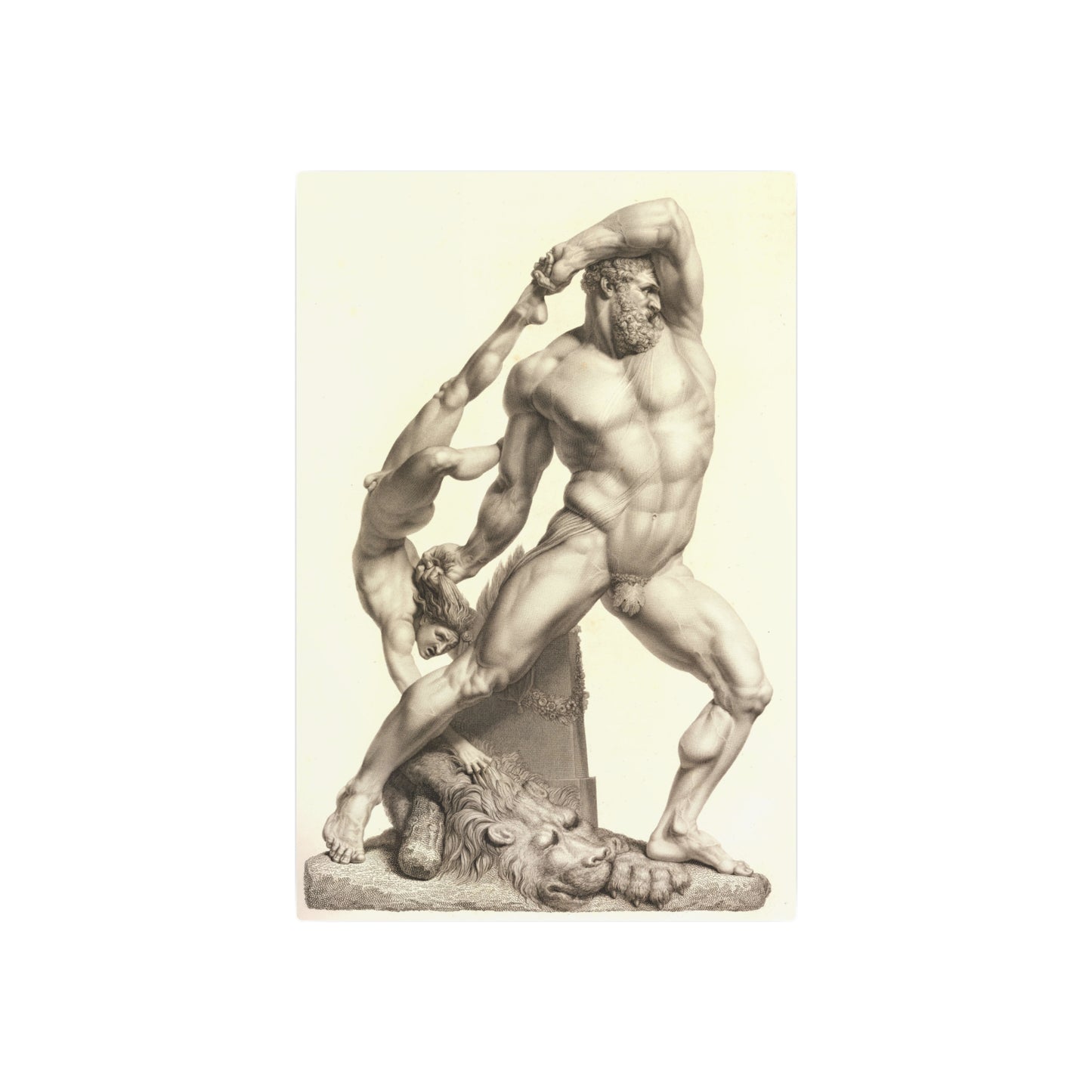 Hercules and Lichas - Metal Print