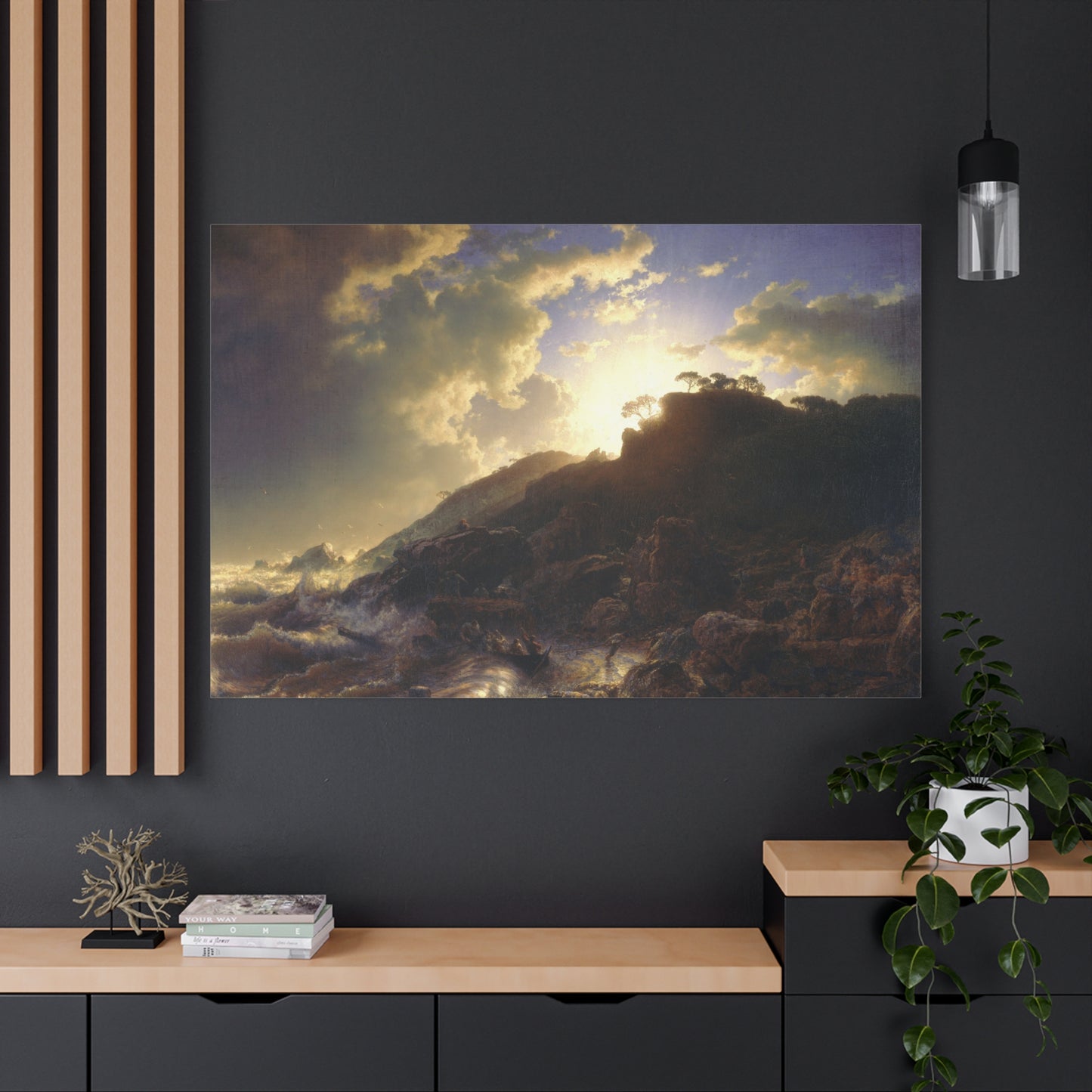 Sunset after a Storm on the Coast of Sicily - Canvas Wrap