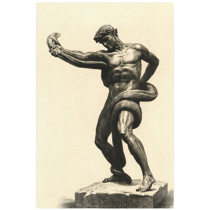 The Athlete Wrestling With a Python - Metal Print