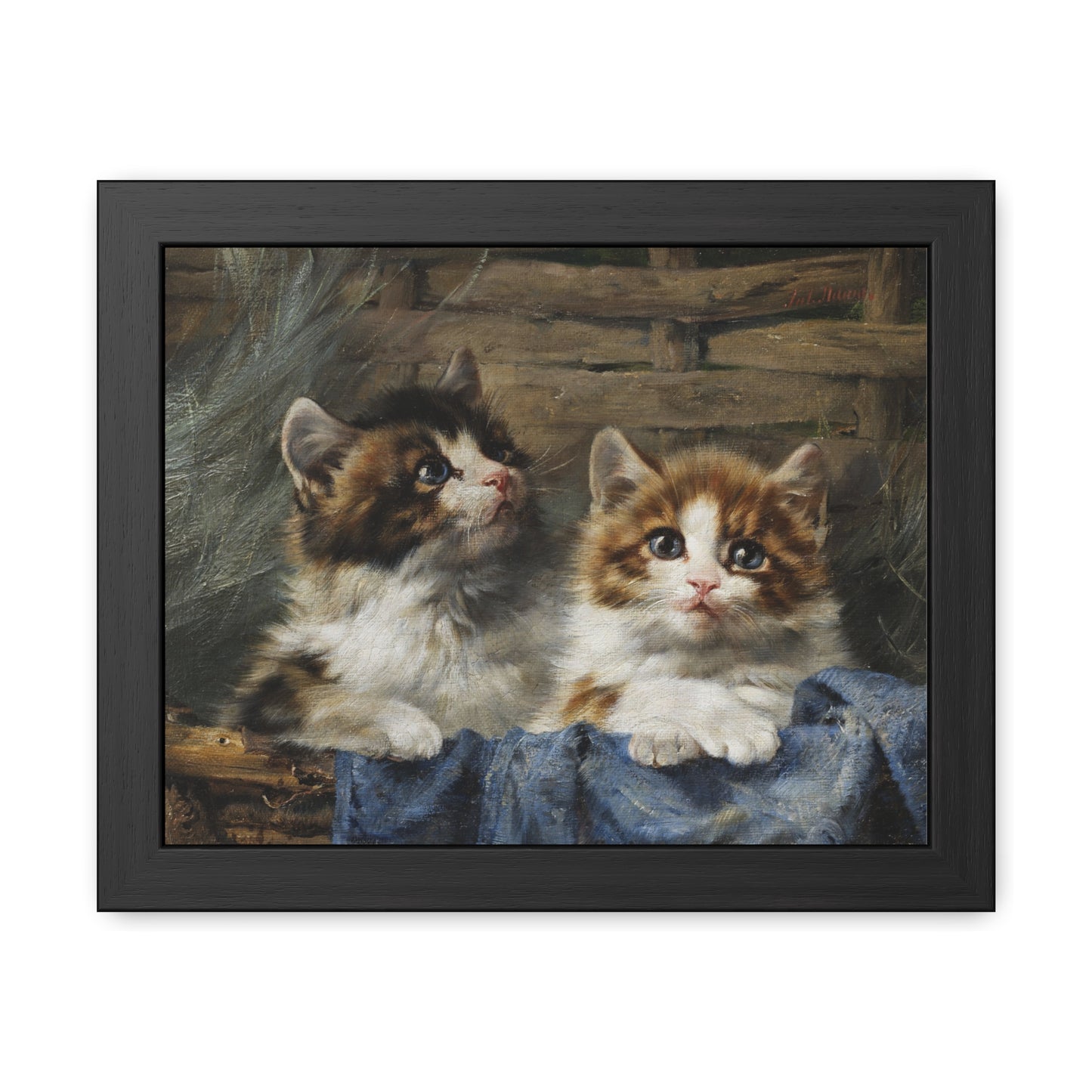 Two Kittens in a Basket - Framed Print