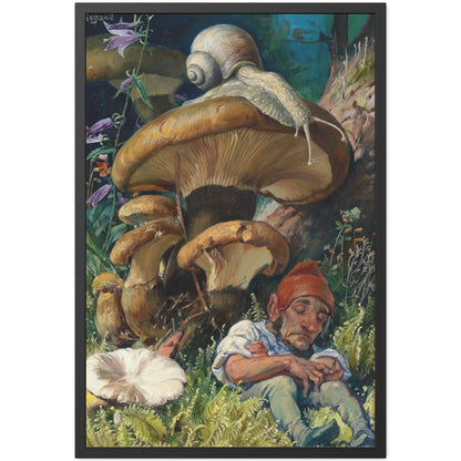 Snail and a Dwarf - Framed Print