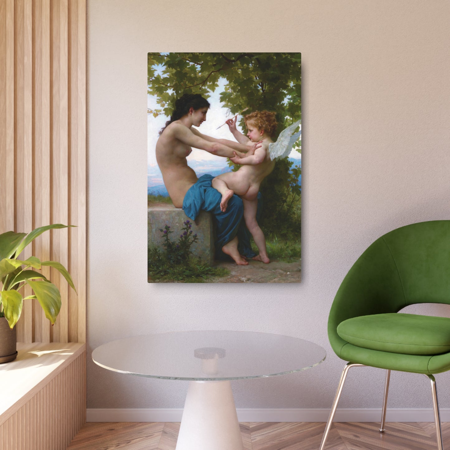 A Girl Defending Herself Against Eros - Metal Print