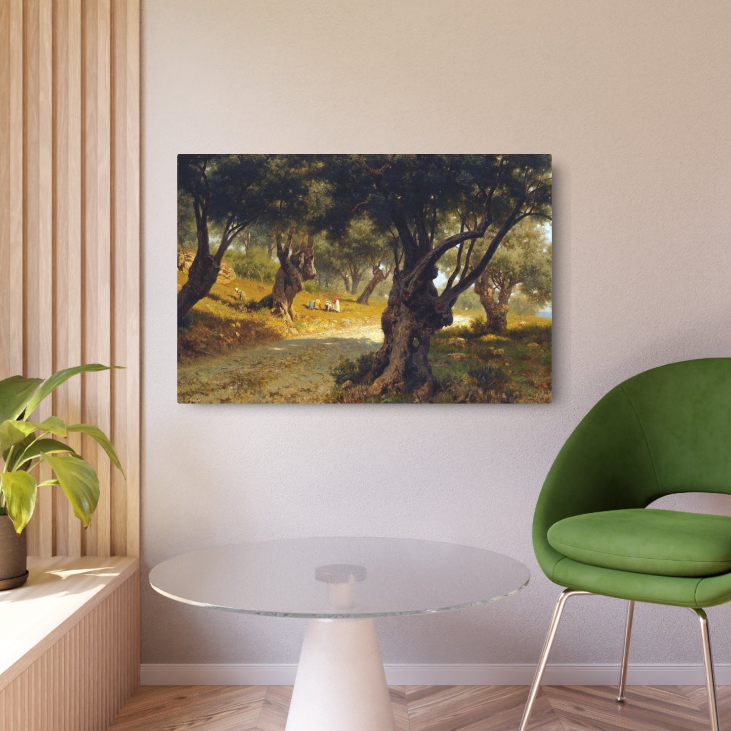 Poppies and Olive Trees - Metal Print