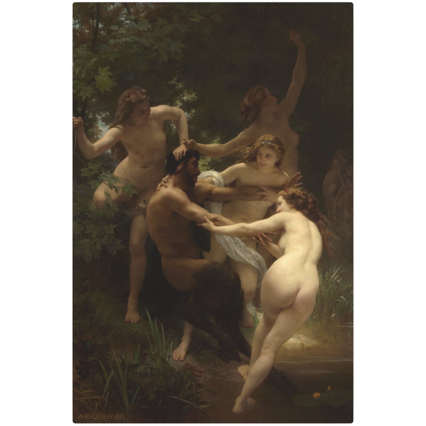 Nymphs and Satyr - Metal Print