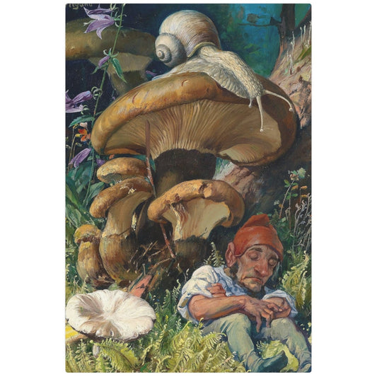 Snail and a Dwarf - Metal Print