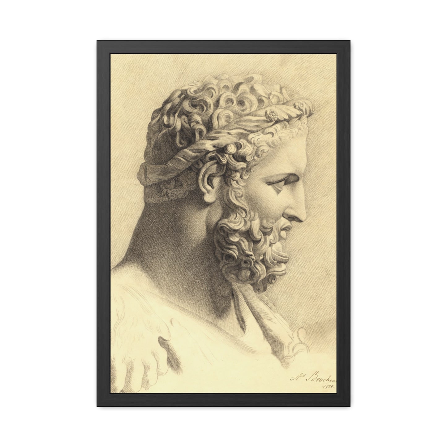 Bust of Hercules - Framed Print