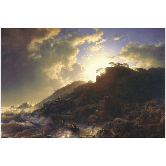 Sunset after a Storm on the Coast of Sicily - Canvas Wrap
