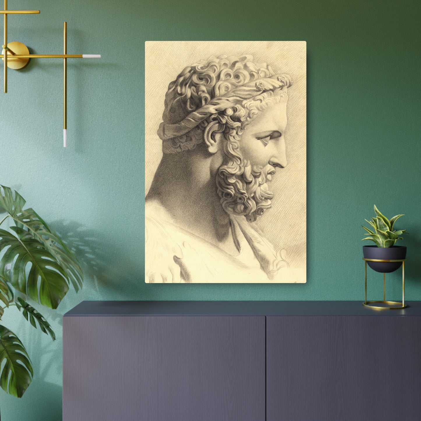 Bust of Hercules - Metal Print