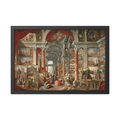 Picture Gallery with Views of Modern Rome - Framed Print