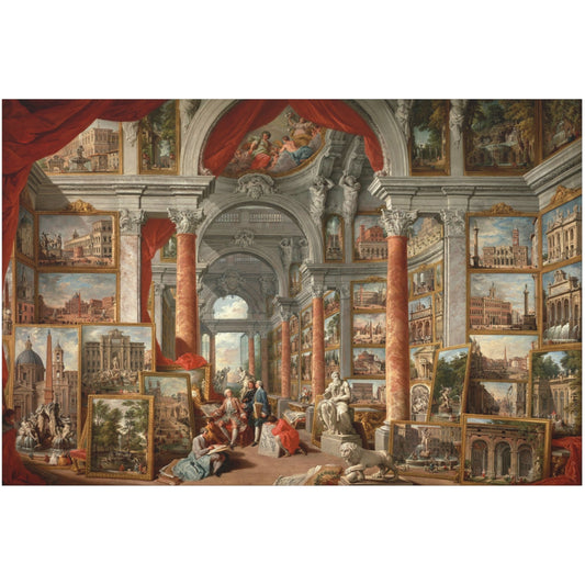 Picture Gallery with Views of Modern Rome - Canvas Wrap