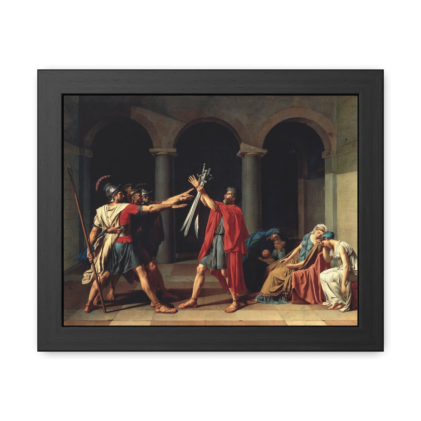 The Oath of the Horatii - Framed Print