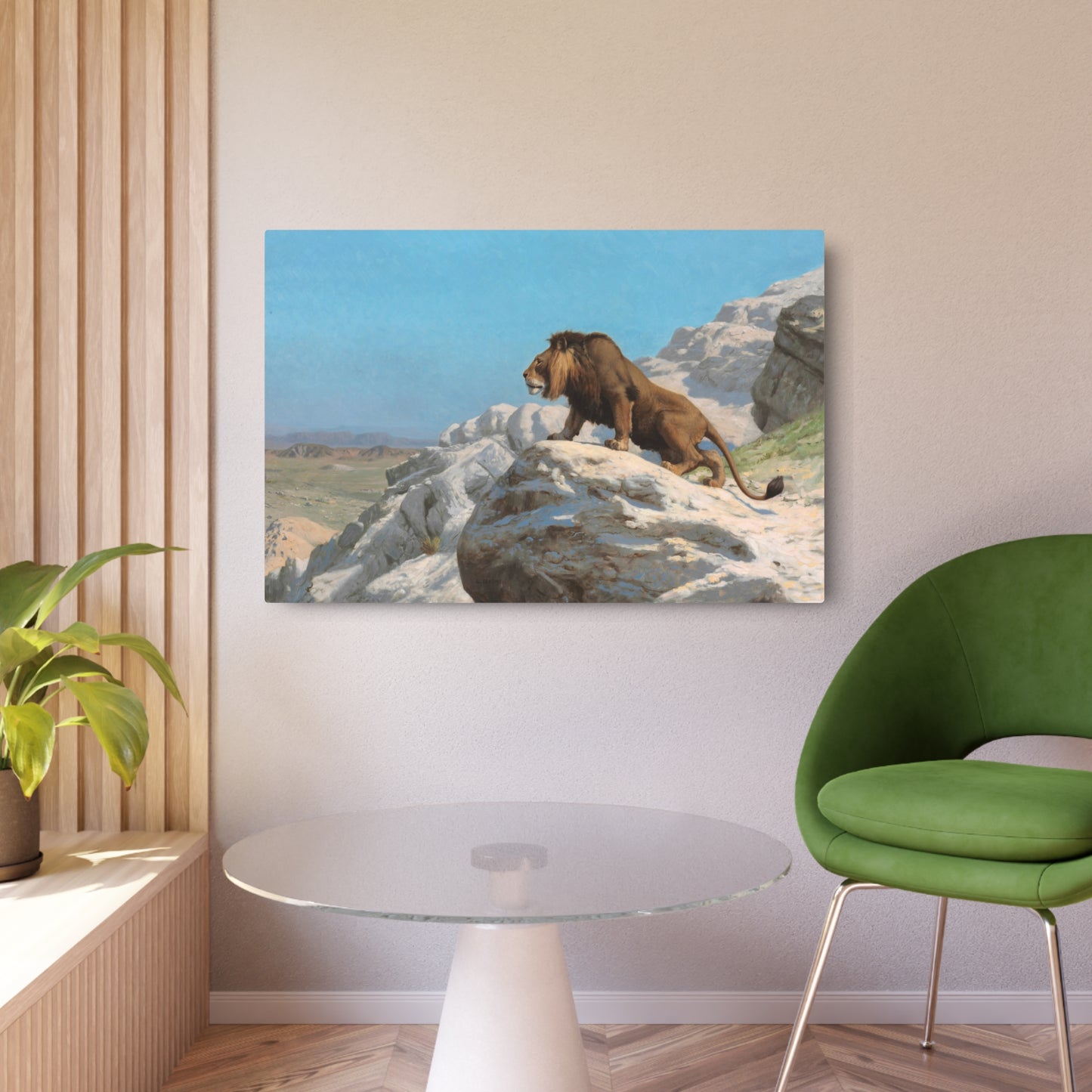 Lion on the Watch - Metal Print