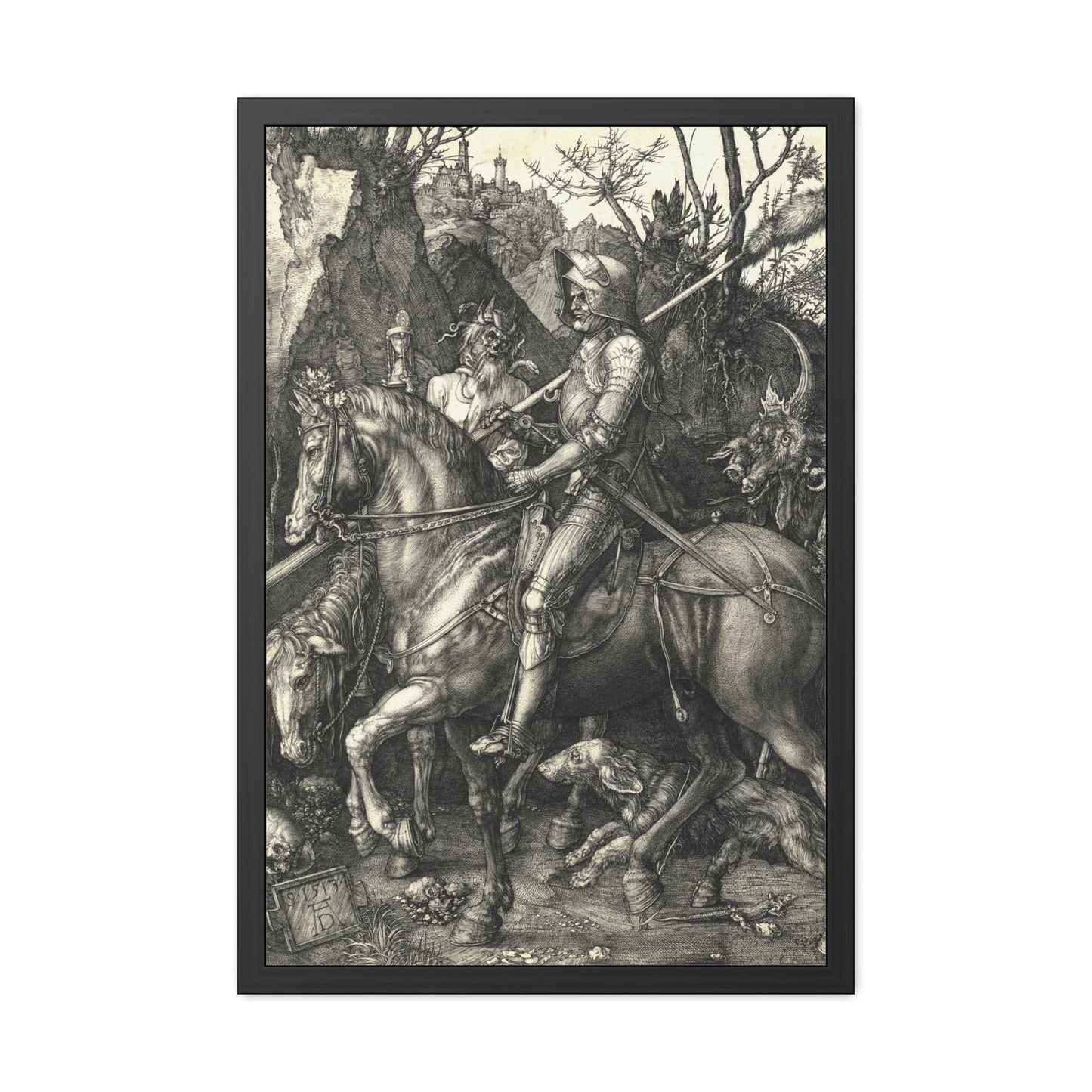 Knight, Death, and the Devil - Framed Print