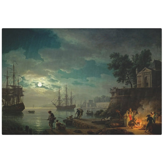 A Port in the Moonlight - Metal Print