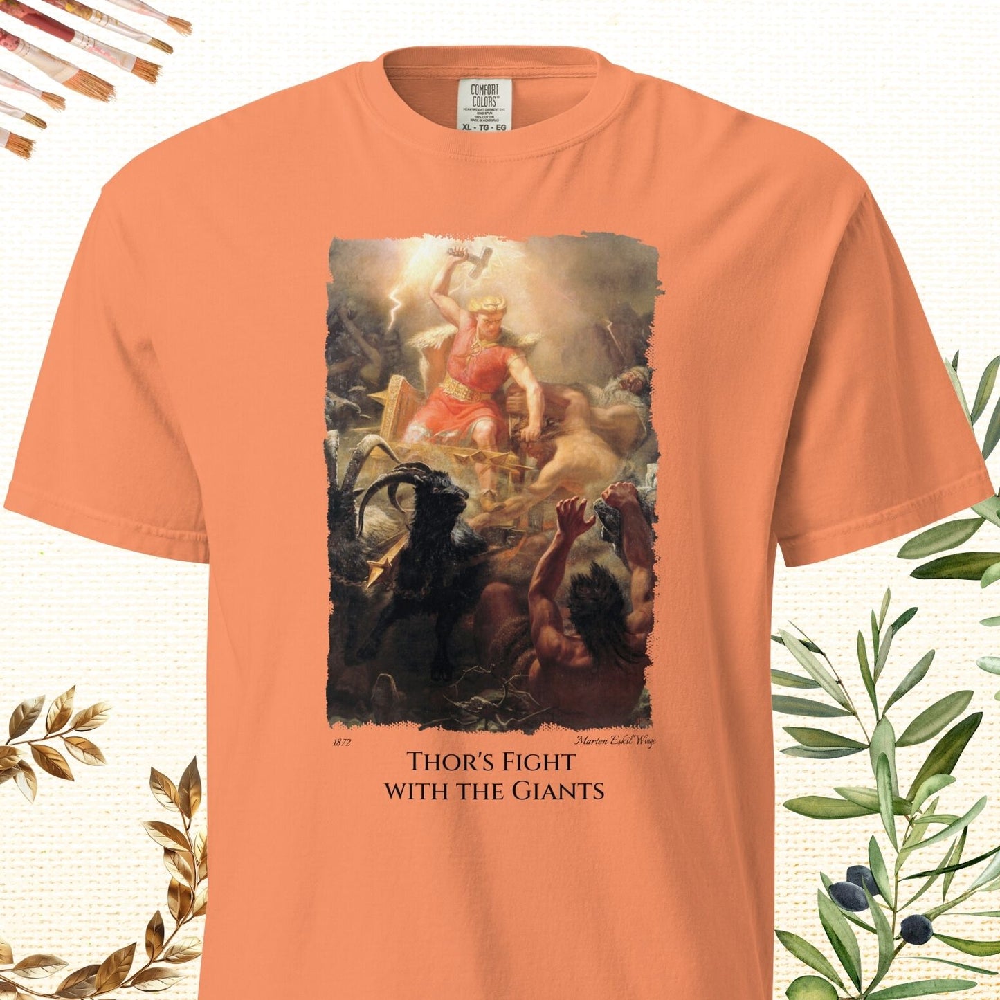 Thor's Fight with the Giants - Fine Art T-Shirt