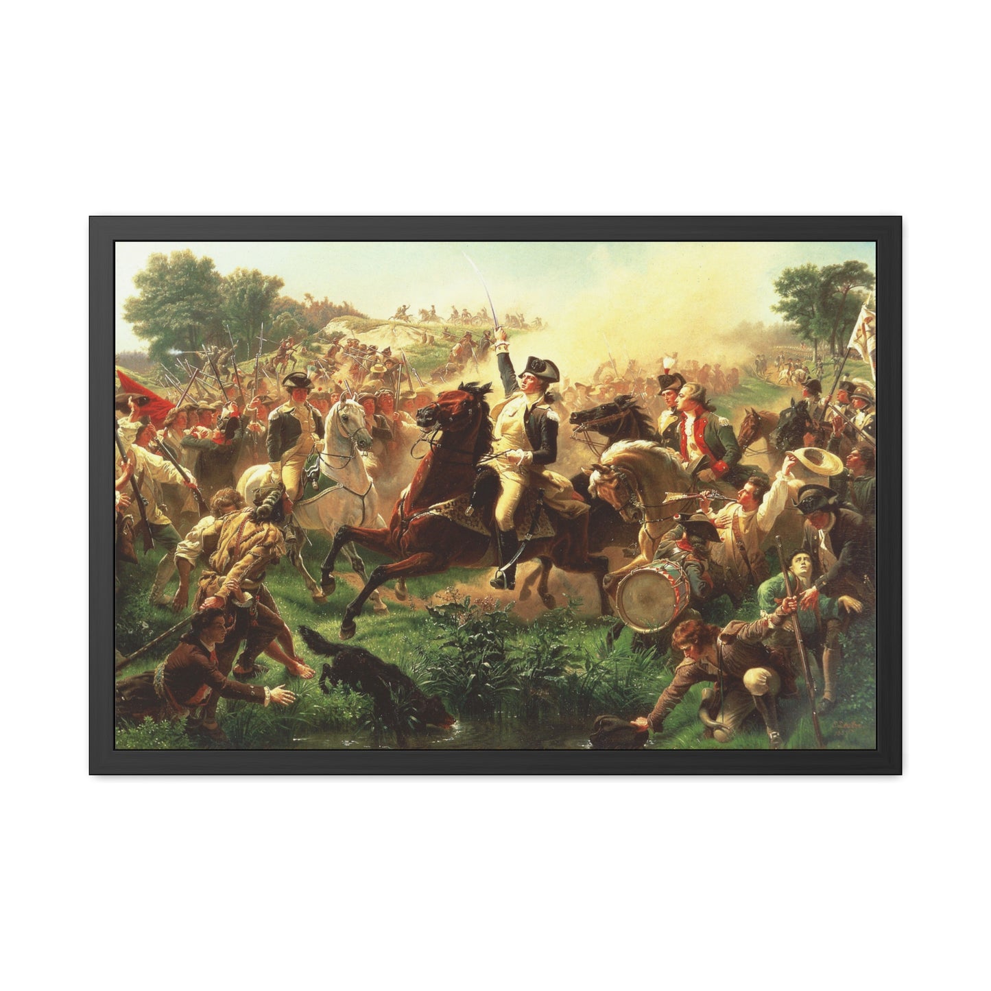 Washington Rallying the Troops at Monmouth - Framed Print